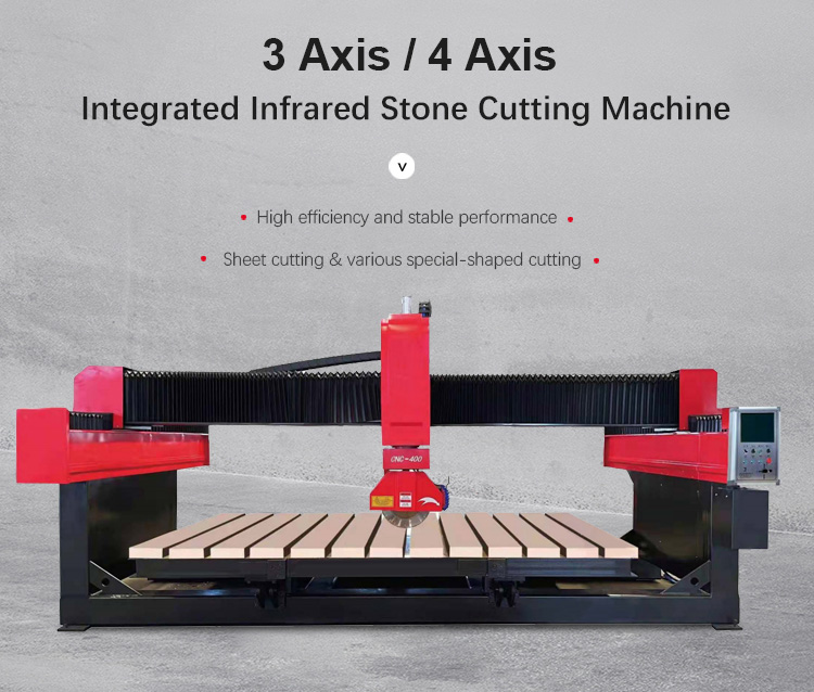 Máquina de corte de piedra infrarroja integrada de 3 eje / 4 eje